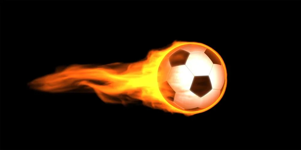 Soccer ball in flames Stock Illustration