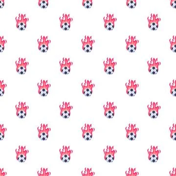Soccer ball flaming pattern creating dynamic sports background Illustrazione stock