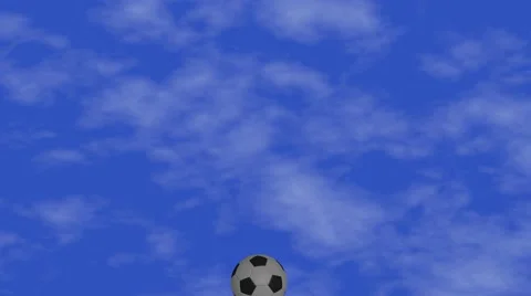 Soccer ball flies in the blue sky Vídeo Stock 54772380