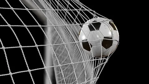 Soccer Ball Flies Into Goal Net In Slow Stock Video Pond5