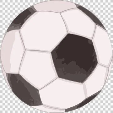 Soccer ball is floating in 3D design, showing black white panel pattern, Stock Illustration