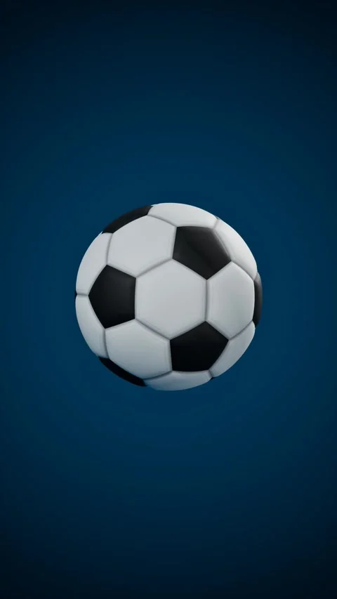 Soccer ball floating in blue space. 3d rendering Stock Footage 340245760