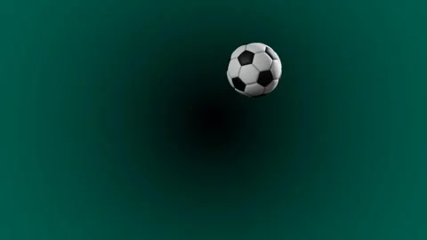 Soccer ball floating on dark blue background. 3d rendering Stock Footage 340143283