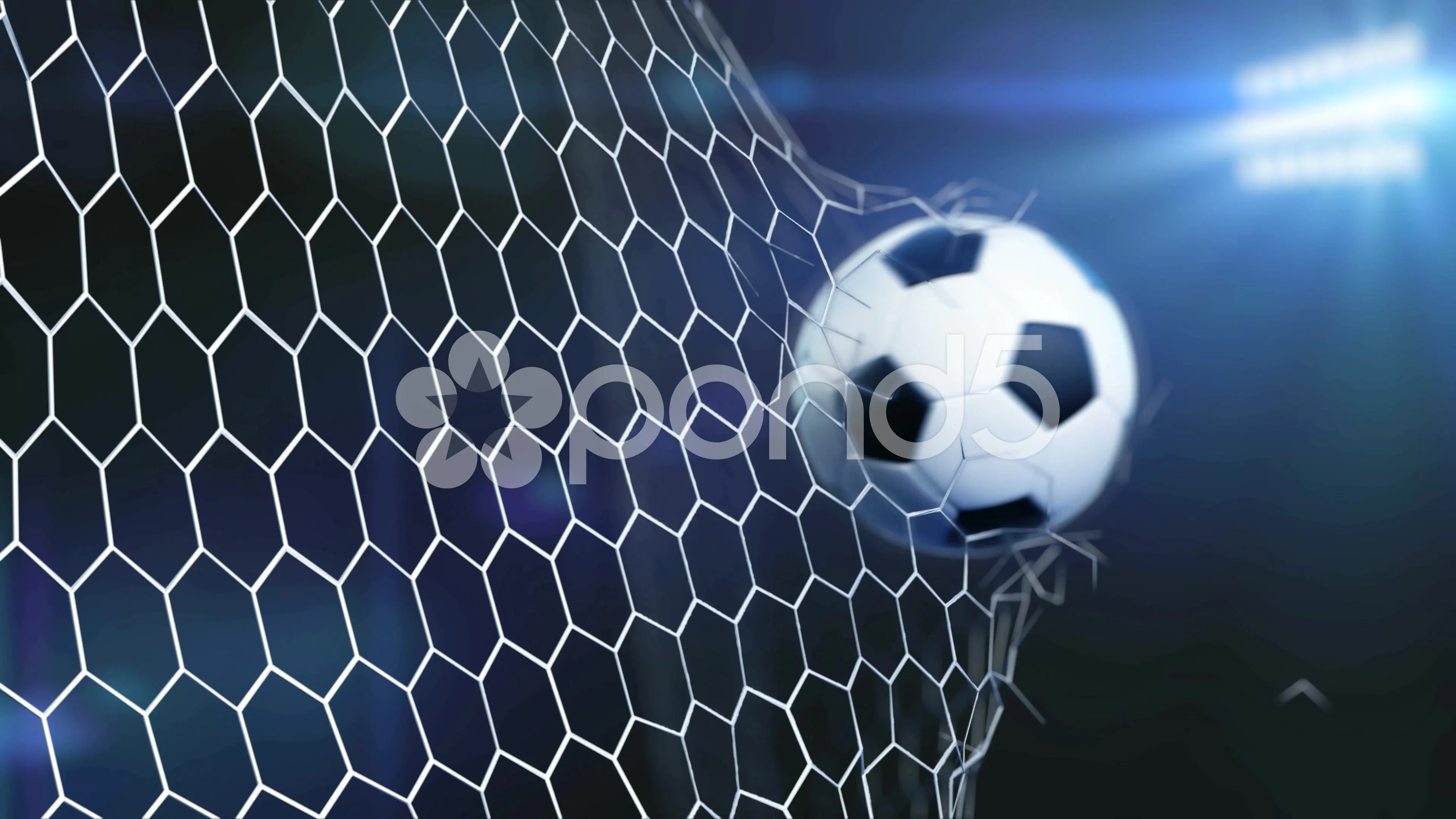 Soccer Ball Flying And Tearing Goal Net Stock Video Pond5