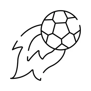 Soccer ball flying fast with speed lines icon Illustration