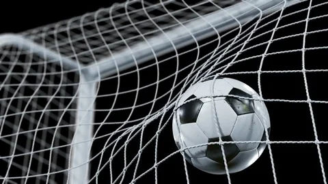 Soccer Ball Flying Into The Goal Net In Stock Video Pond5