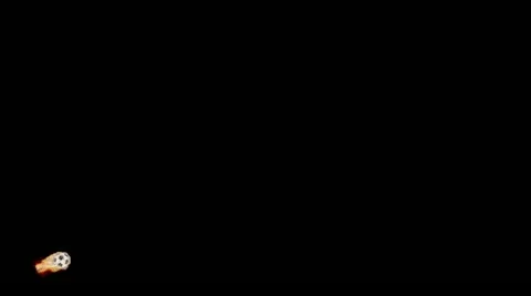 Soccer ball flying through the screen with fire tail, with alpha matte Stock-Footage 11134752