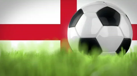 Soccer Ball in front of three flags Video stock 634413