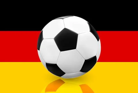 Soccer ball on German flag Stock Illustration