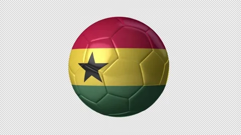 Soccer Ball Ghana Flag Stock-Footage 224152953