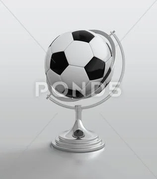 Soccer ball globe Stock Illustration