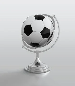 Soccer ball globe Stock Illustration