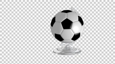 Soccer ball on a globe stand.  Stock Footage 48448725