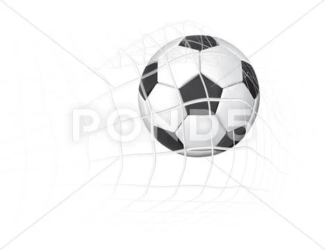 Soccer ball in the goal net Stock Illustration