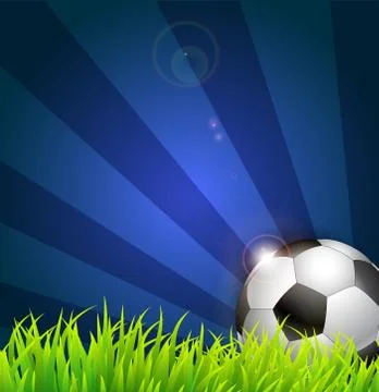 Soccer ball on grass background Stock Illustration