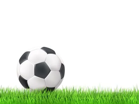 Soccer ball grass background Stock Illustration
