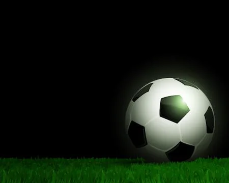 Soccer ball on grass close up Stock Illustration
