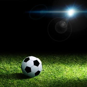 Soccer ball on grass Stock Illustration