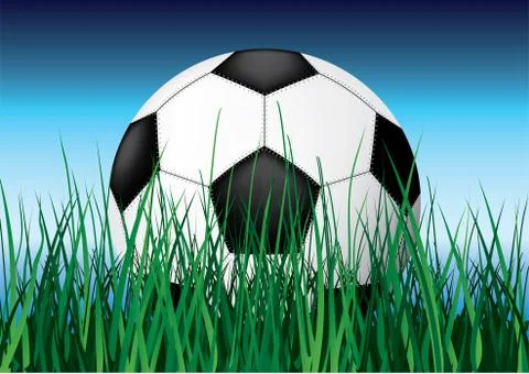 Soccer ball on grass. Stock Illustration