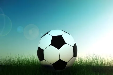 Soccer ball in grass Stock Illustration