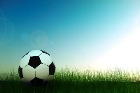 Soccer ball in grass Stock Illustration