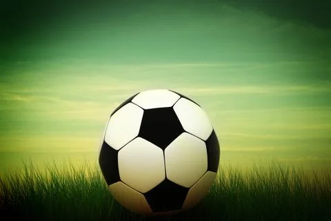 Soccer ball in grass Stock Illustration