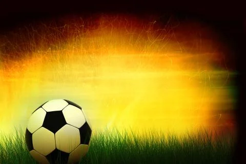 Soccer ball in grass Stock Illustration