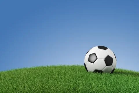 Soccer ball on grass Stock Illustration