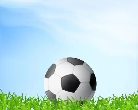 Soccer ball on grass Illustrazione stock