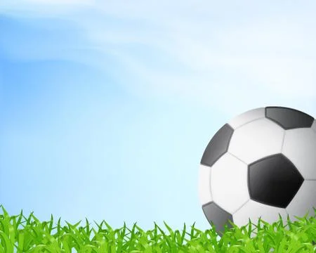 Soccer ball on grass Stock Illustration