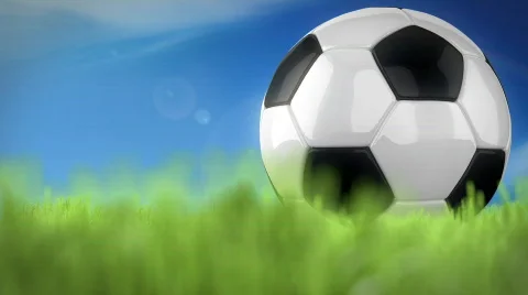 Soccer ball in grass loop Video stock 630529