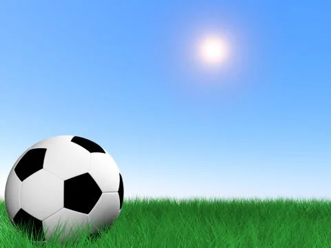 Soccer ball on grass Stock Photos