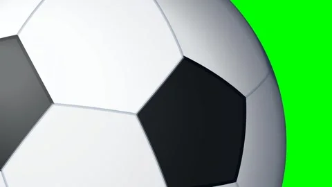 A soccer ball on green screen and background flying through the air animated Vídeo Stock 346171237