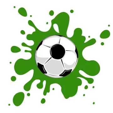 Soccer ball green splatter vector illustration Illustrazione stock