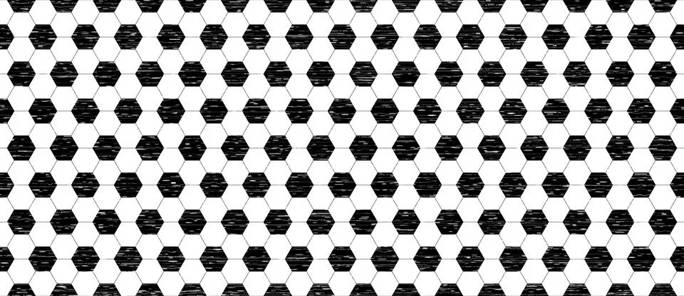 Soccer ball grunge pattern in black and white colors. Football game hexagon イラスト素材