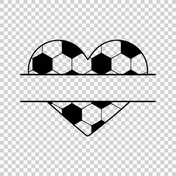 Soccer Ball Heart With Split Center pattern geometric black Illustrazione stock
