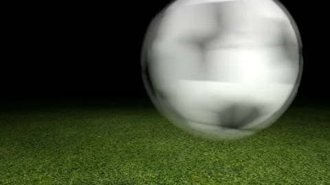 Soccer ball hits the camera, leaving pure white on the screen, 3d rendering Stock Footage 74016570