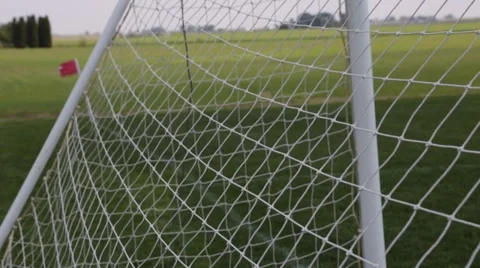 Soccer Ball Hitting a Net Stock Footage 44564628