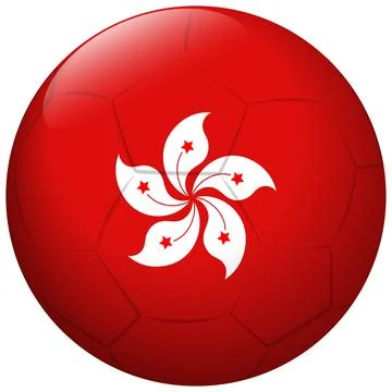 Soccer Ball with Hong Kong Flag Design Vector Illustration 库存插图