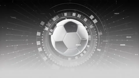 Soccer ball hud screen light grey Video stock 200888713