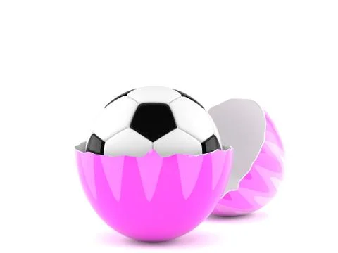 Soccer ball inside easter egg Stock Illustration