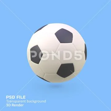 Soccer ball isolated 3d render icon illustration PSD Template