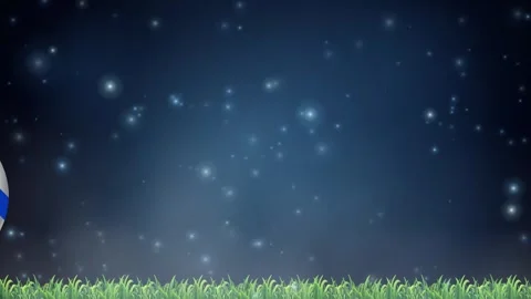 Soccer Ball with Israel Flag Pattern Bouncing Over Green Grass Stock Footage 339837475