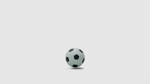 Soccer Ball Jumping Towards Camera Isolated Alpha Channel Matte Stock Footage 340169714