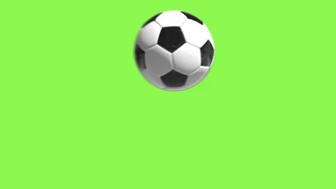 Soccer ball kick throw in Motion on Green Screen Stock Footage 121863301