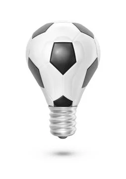 Soccer ball light bulb 스톡 일러스트