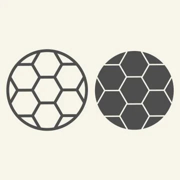 Soccer ball line and solid icon. Football ball outline style pictogram on beige Stock Illustration