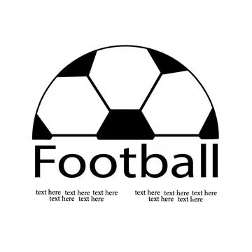 Soccer ball for a logo, postcard or design with a place for the text. Sports, Stock Illustration