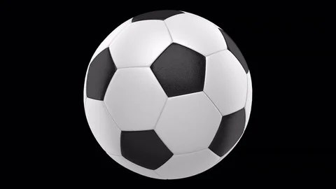 Soccer ball loop rotate on black background Stock Footage 72561969