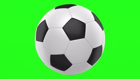 Soccer ball loop rotate on green chromakey background Stock Footage 72562198